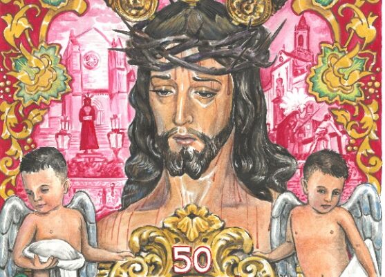 Cartel realizado por Mario Ramos, por el cincuentenario de la cuadrilla de costaleros de Nuestro Padre Jesús de las Penas